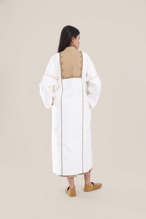 Embroidered Wool long Coat